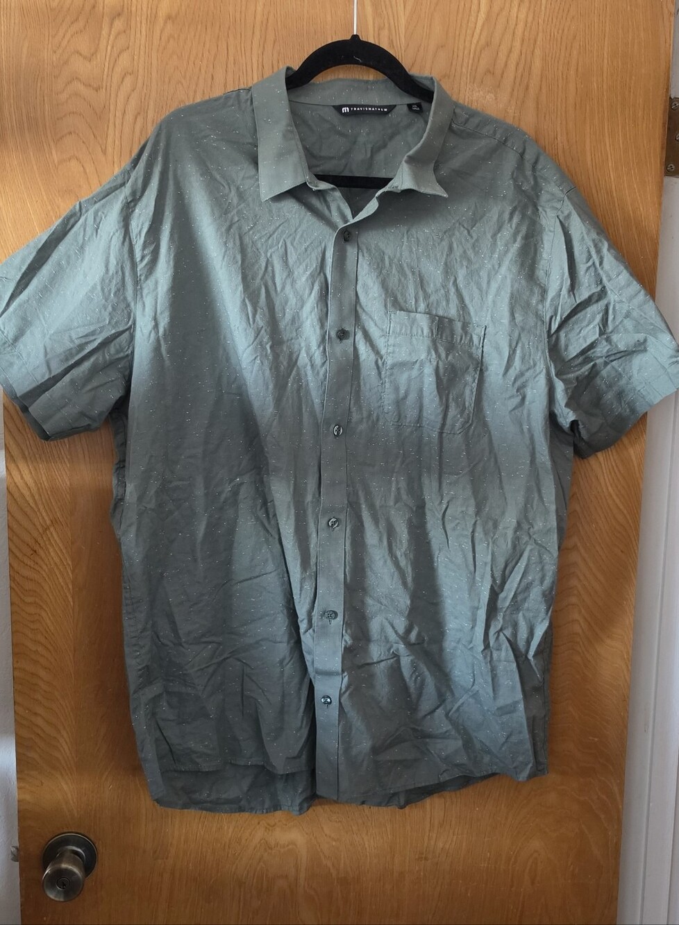 Travis Mathew Olive Green Short-Sleeve Button-Up Shirt Size XXL